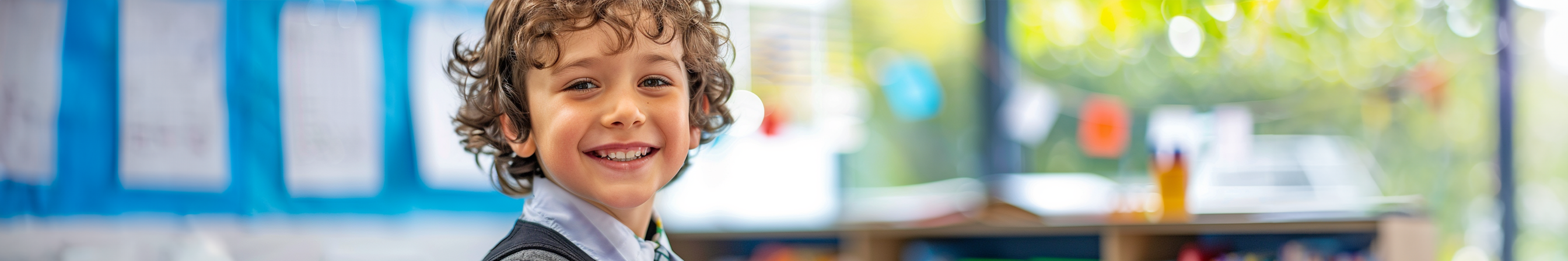 Child in primary school classroom