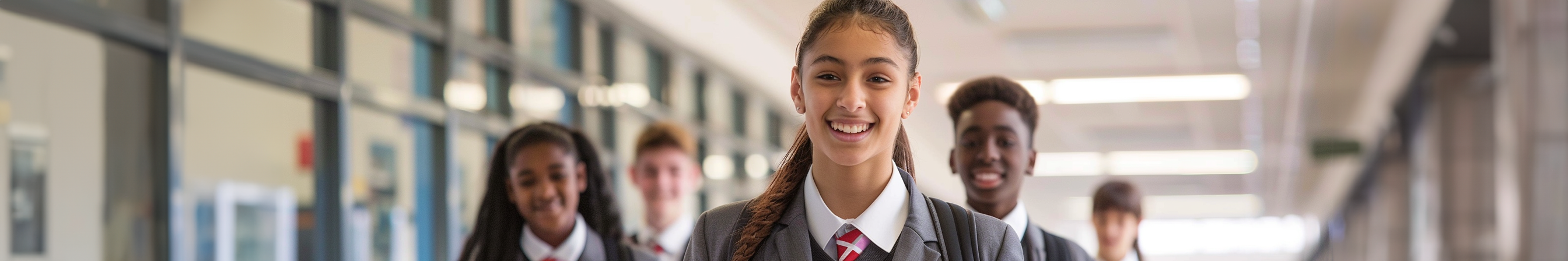 Ethnically diverse group of school children